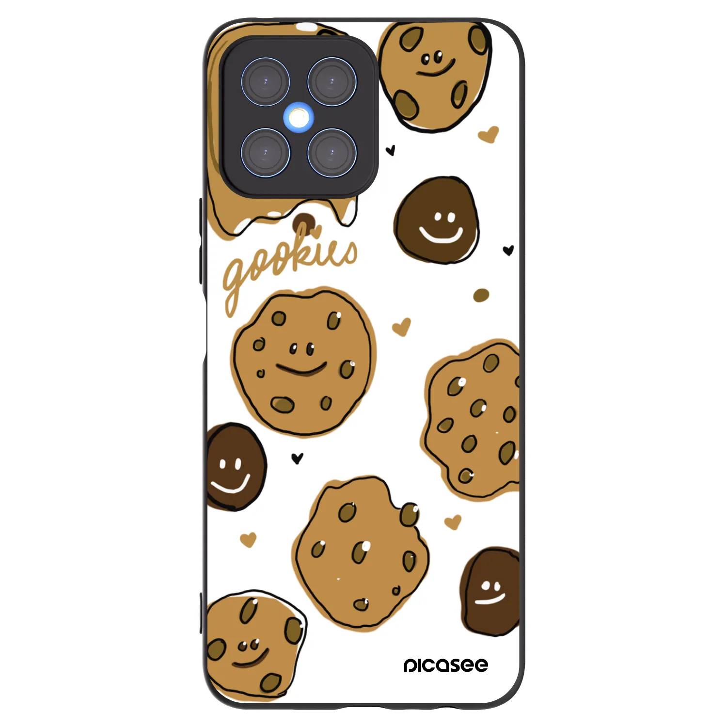 Picasee silikonowe czarne etui na Honor X8 4G - Gookies