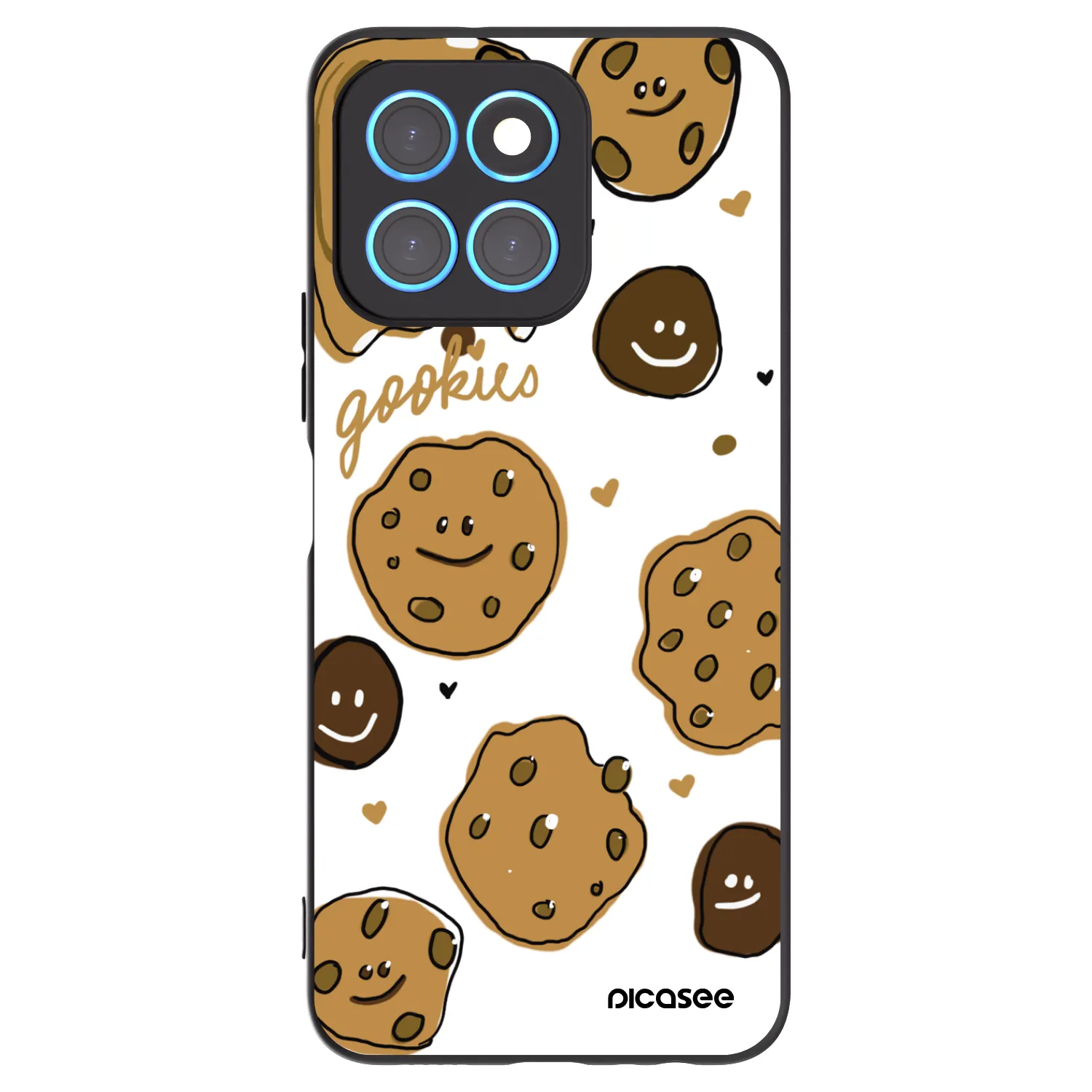 Picasee silikonowe czarne etui na Honor X8 5G - Gookies