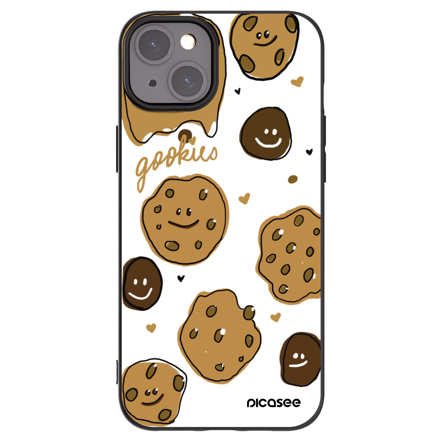 Picasee silikonowe czarne etui na Apple iPhone 15 Plus - Gookies