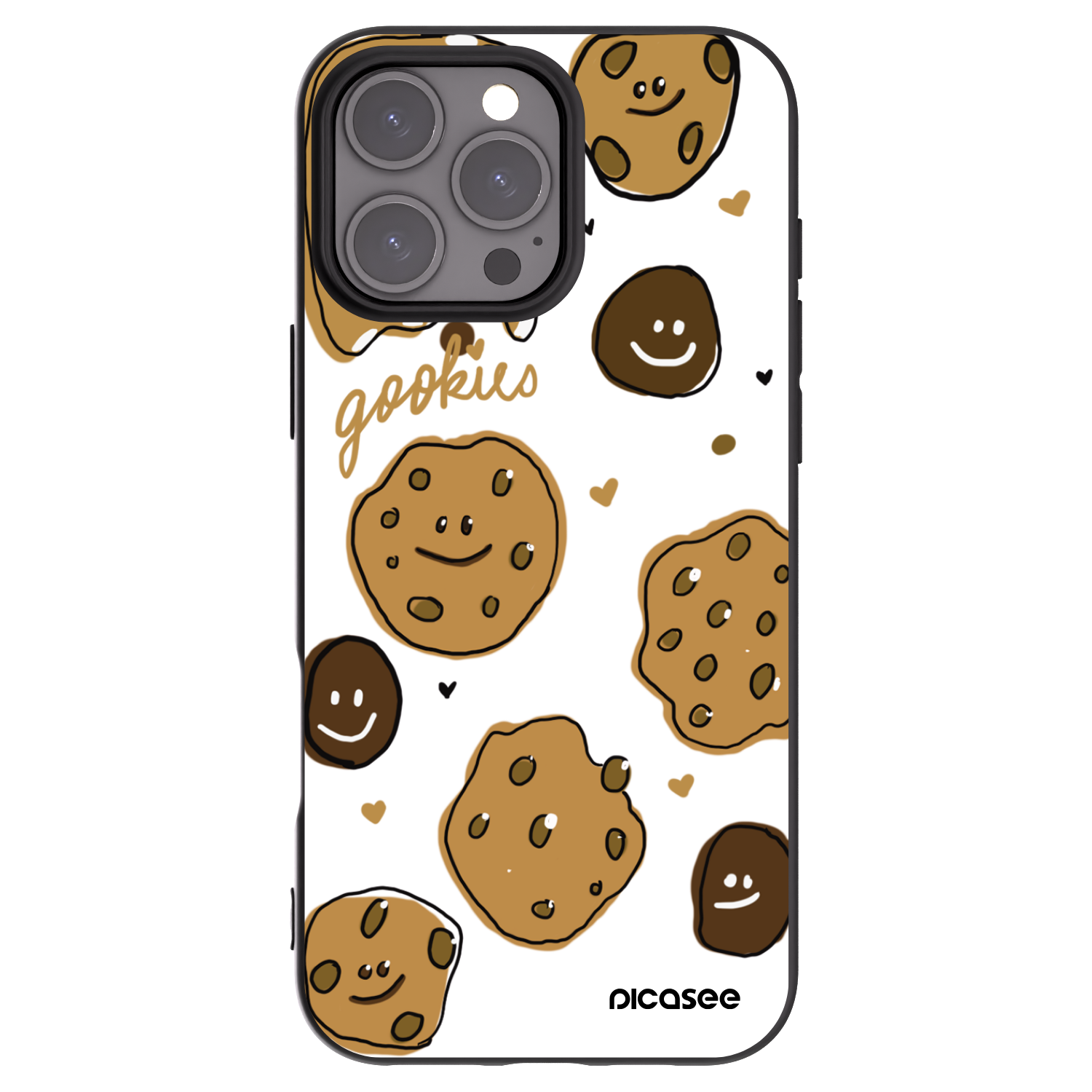 Picasee silikonowe czarne etui na Apple iPhone 16 Pro Max - Gookies