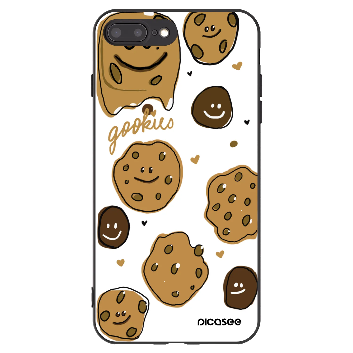 Picasee silikonowe czarne etui na Apple iPhone 8 Plus - Gookies