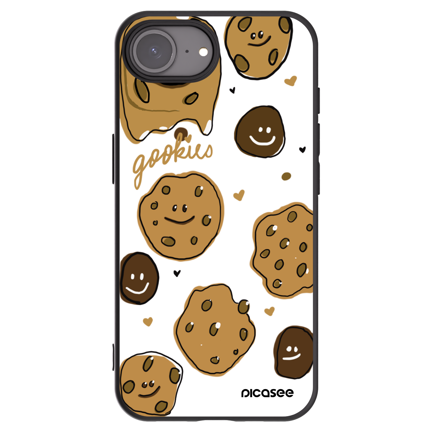 Picasee silikonowe czarne etui na Apple iPhone 16e - Gookies