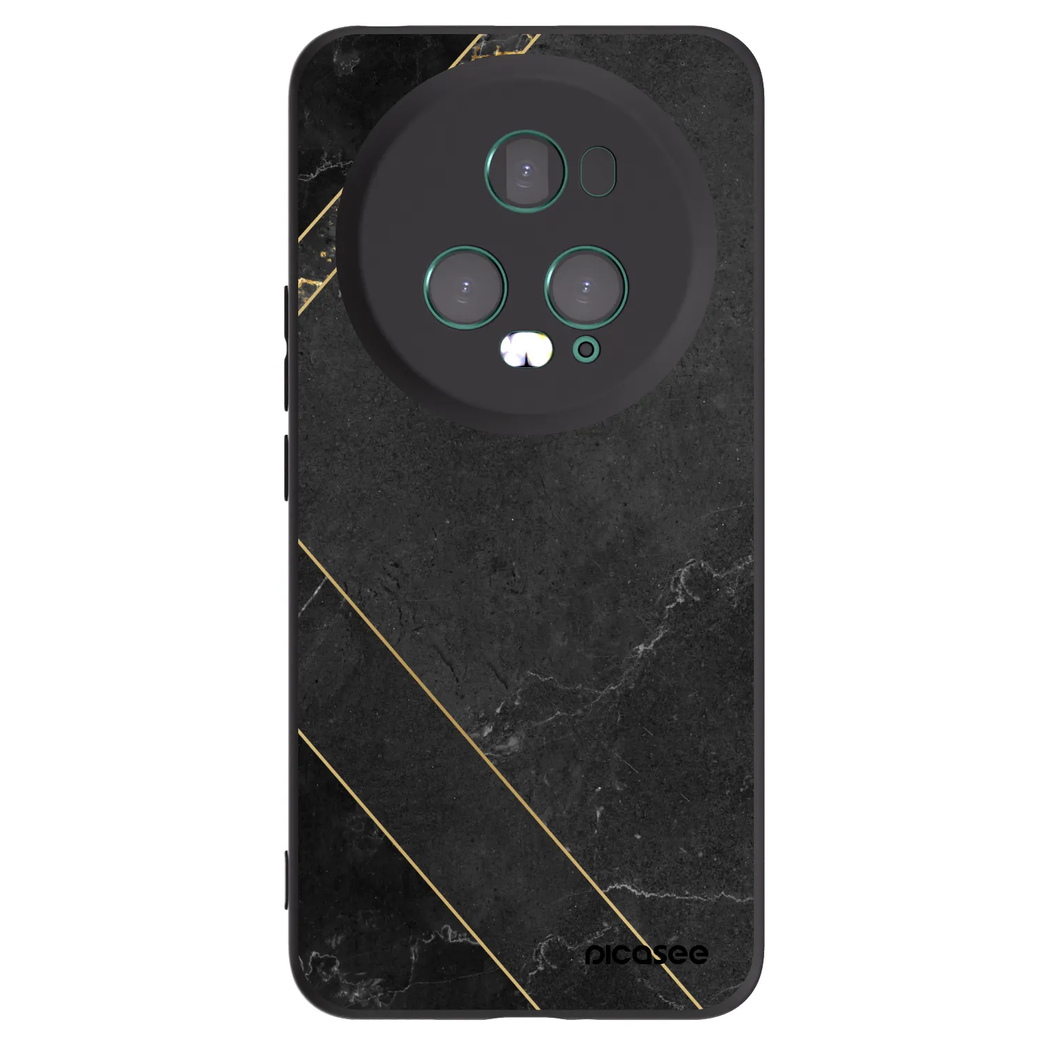 Picasee silikonowe czarne etui na Honor Magic5 Pro - Black tile