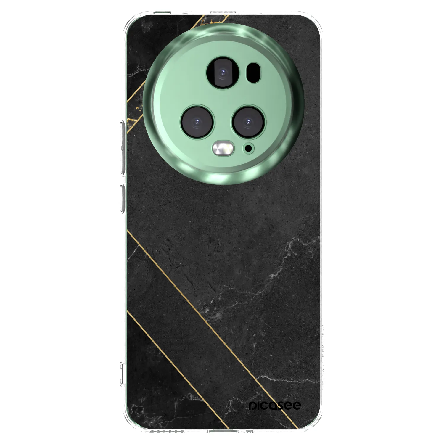Picasee silikonowe przeźroczyste etui na Honor Magic5 Pro - Black tile