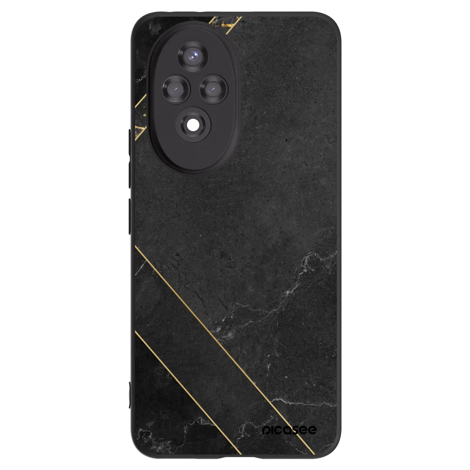 Picasee silikonowe czarne etui na Honor 200 Pro 5G - Black tile
