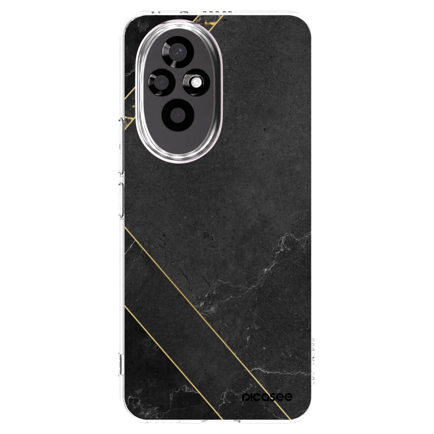 Picasee silikonowe przeźroczyste etui na Honor 200 Pro 5G - Black tile