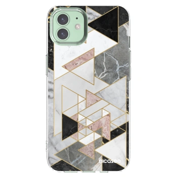 Picasee silikonowe przeźroczyste etui na Apple iPhone 12 - Light geometry