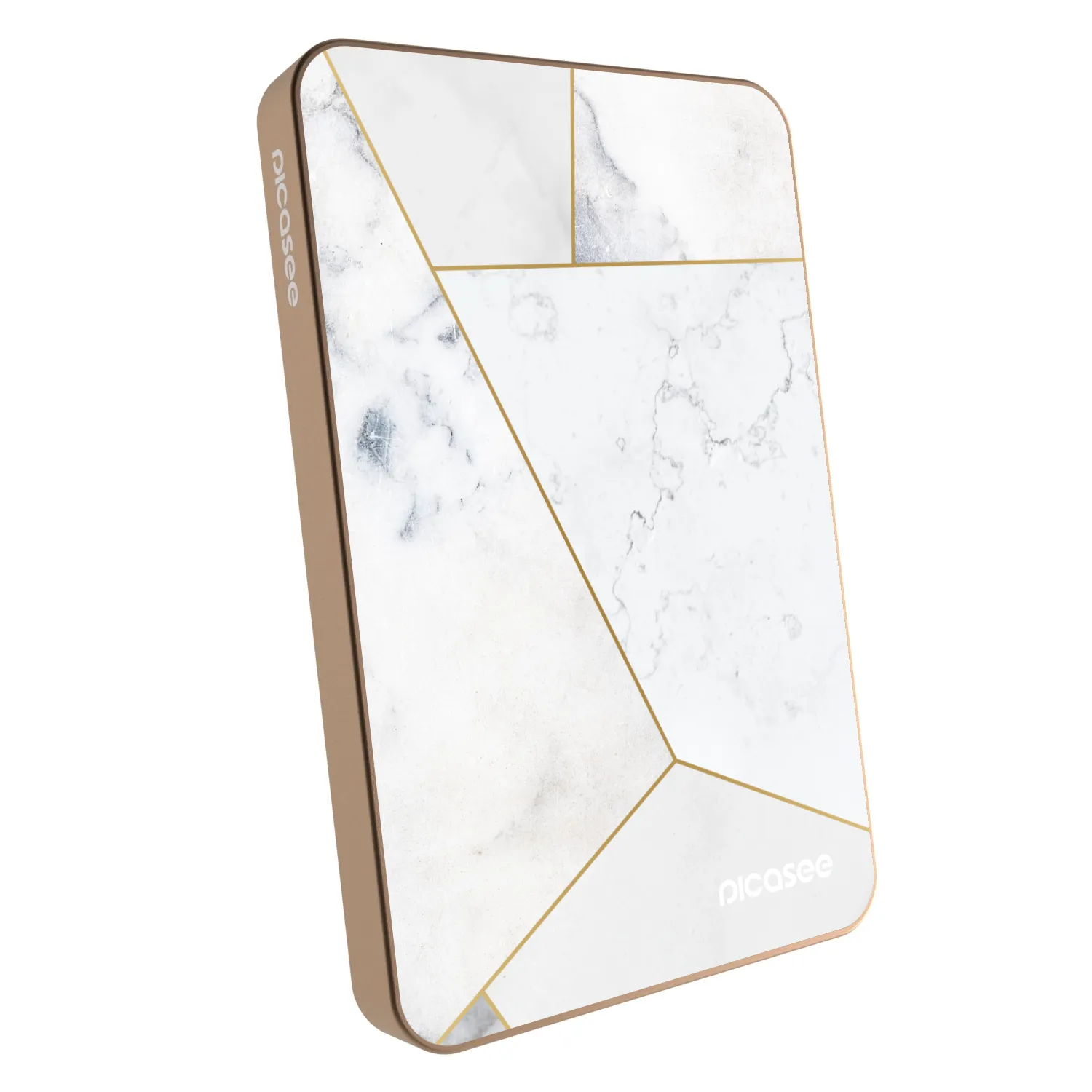 Picasee Powerbank z MagSafe 5 000 mAh Złoty - White tile