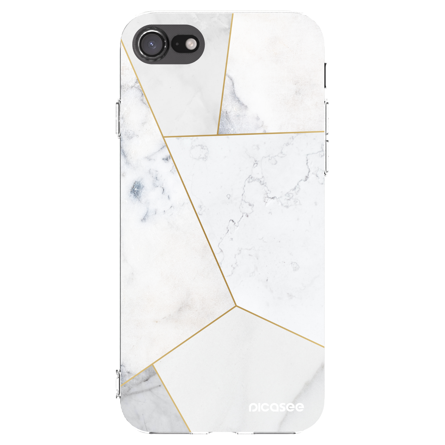 Picasee silikonowe przeźroczyste etui na Apple iPhone 8 - White tile