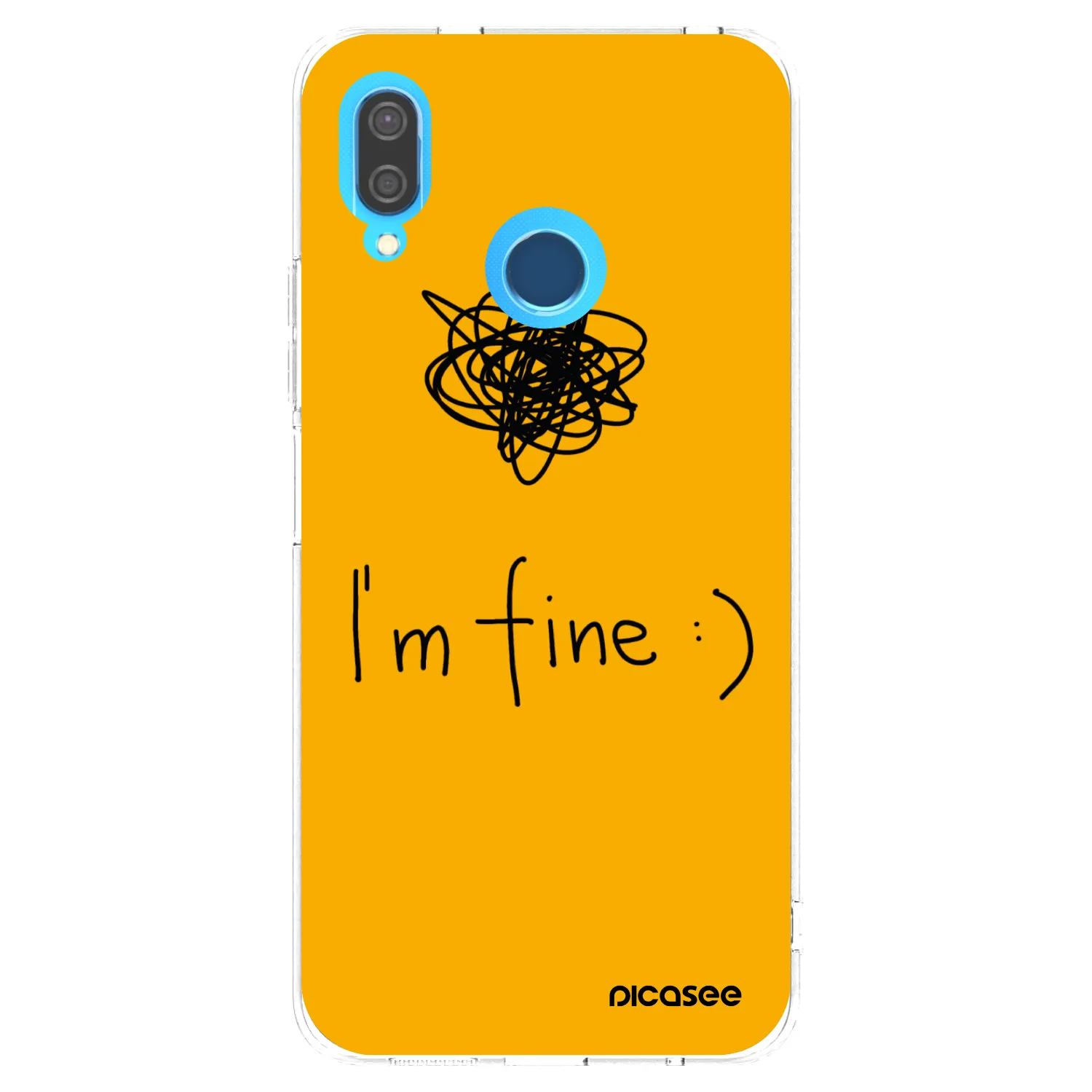 Picasee silikonowe przeźroczyste etui na Huawei P20 Lite - I am fine