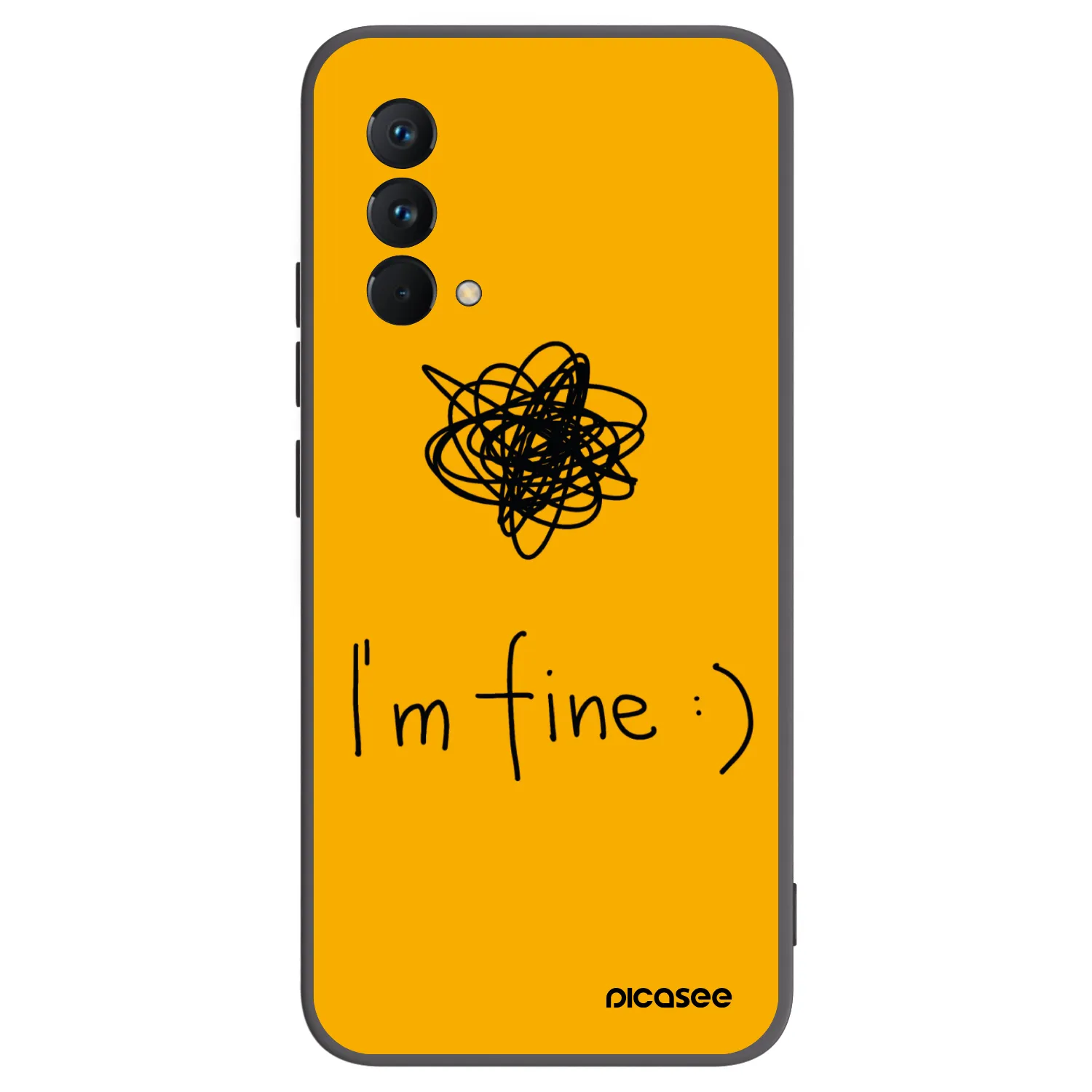 Picasee silikonowe czarne etui na Realme GT Master Edition 5G - I am fine