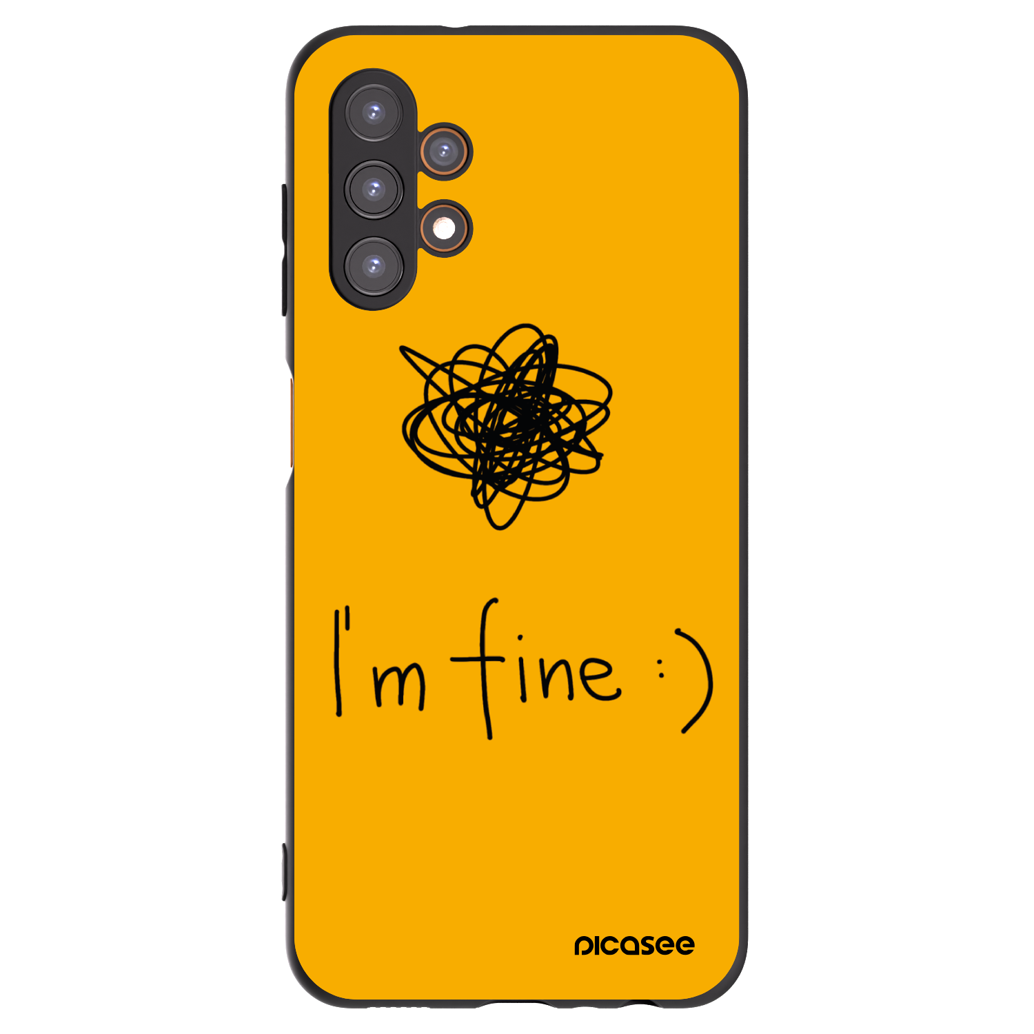 Picasee silikonowe czarne etui na Samsung Galaxy A13 4G A135 - I am fine