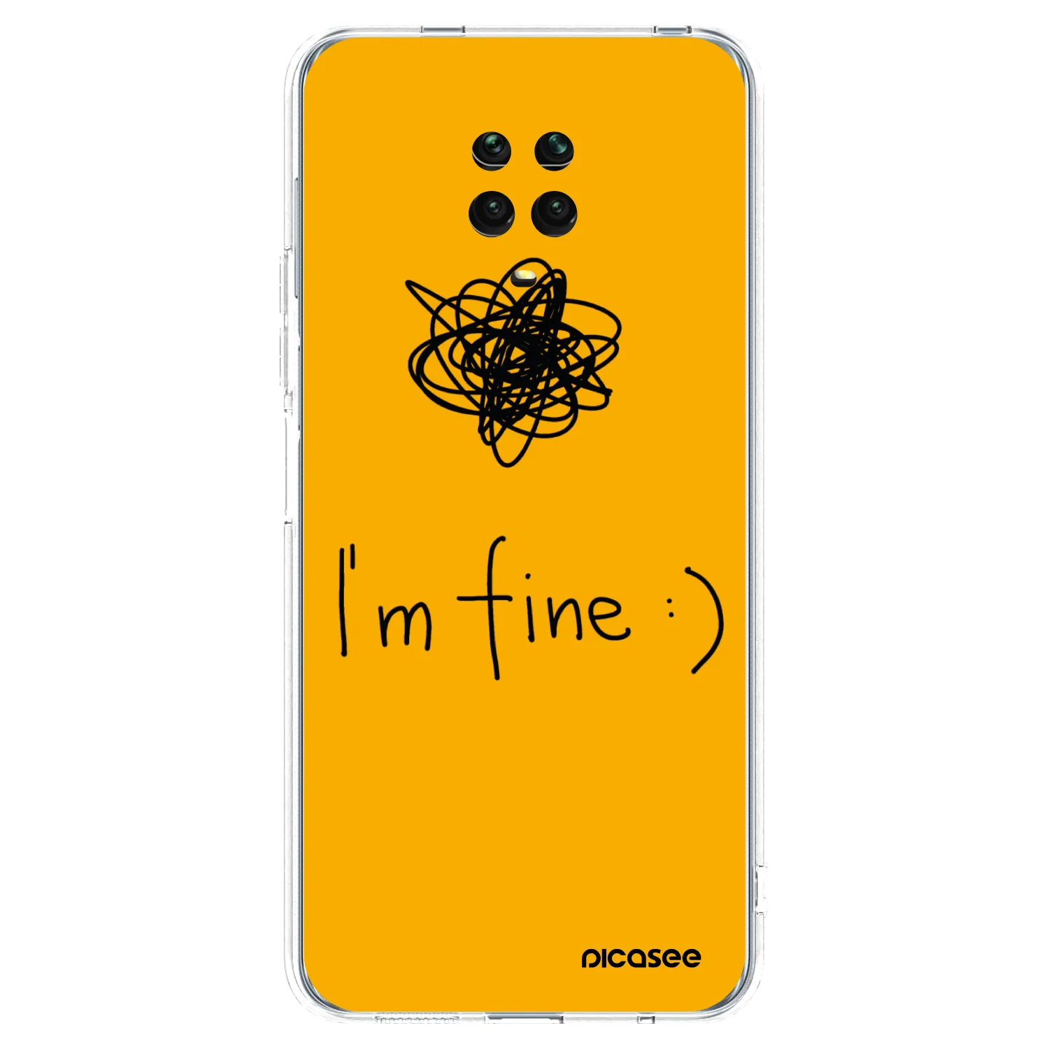 Picasee silikonowe przeźroczyste etui na Xiaomi Redmi Note 9S - I am fine