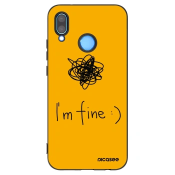 Picasee silikonowe czarne etui na Huawei P20 Lite - I am fine
