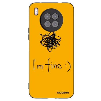 Picasee silikonowe czarne etui na Huawei Nova 8i - I am fine