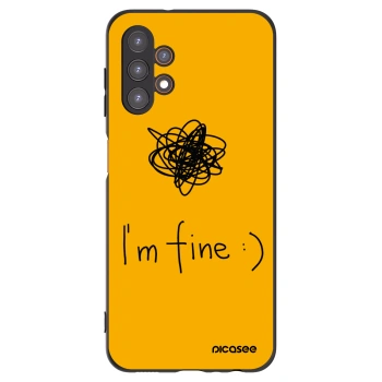 Picasee silikonowe czarne etui na Samsung Galaxy A13 4G A135 - I am fine