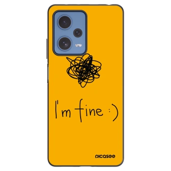 Picasee silikonowe czarne etui na Xiaomi Redmi Note 12 Pro 5G - I am fine