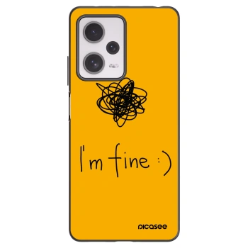 Picasee silikonowe czarne etui na Xiaomi Redmi Note 12 Pro+ 5G - I am fine