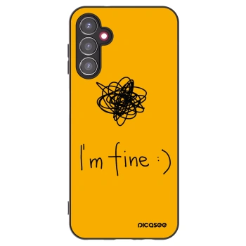 Picasee silikonowe czarne etui na Samsung Galaxy A14 5G A146P - I am fine