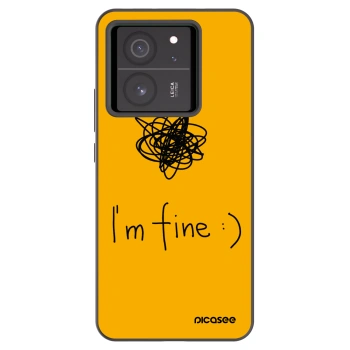 Picasee silikonowe czarne etui na Xiaomi 13T - I am fine