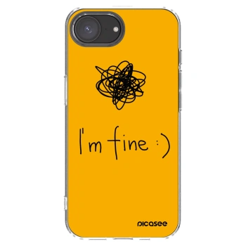 Picasee silikonowe przeźroczyste etui na Apple iPhone 16e - I am fine