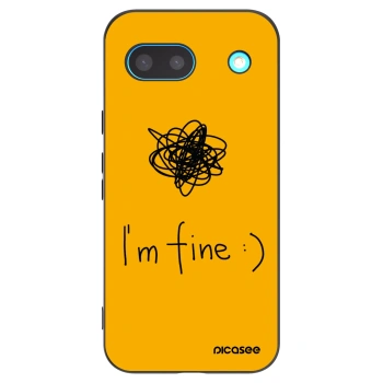 Picasee silikonowe czarne etui na Google Pixel 8a - I am fine