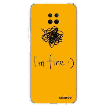 Picasee silikonowe przeźroczyste etui na Xiaomi Redmi Note 9S - I am fine