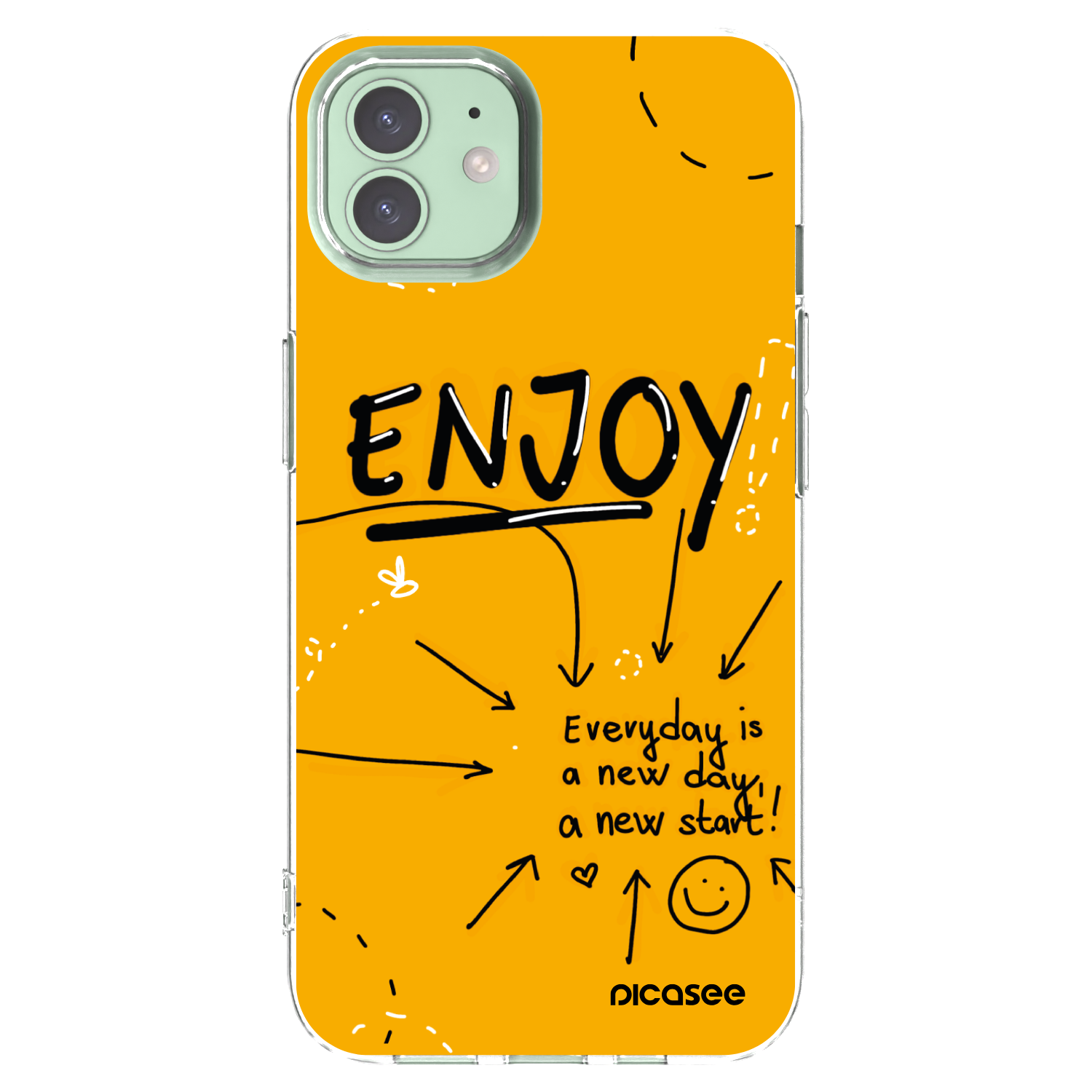Picasee silikonowe przeźroczyste etui na Apple iPhone 12 - Enjoy