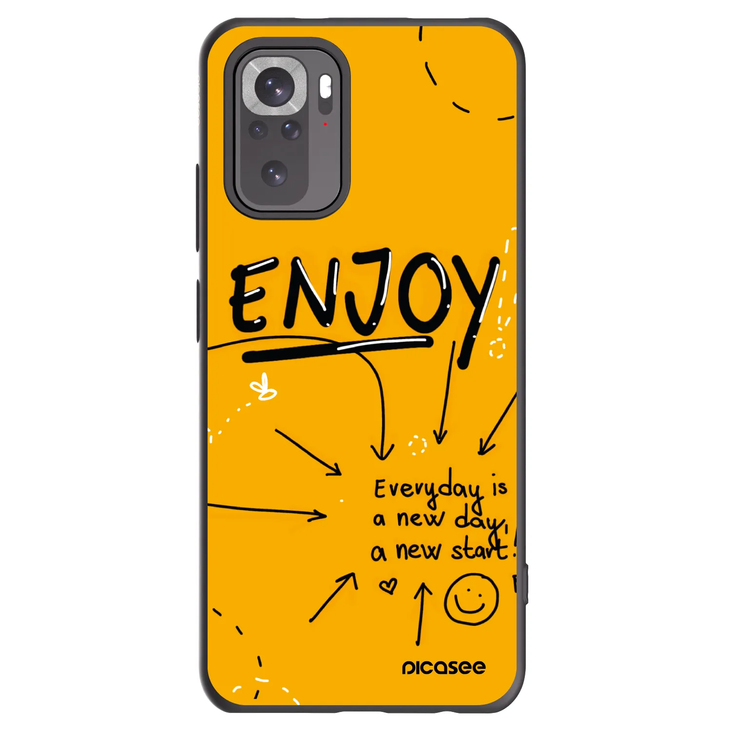 Picasee silikonowe czarne etui na Xiaomi Redmi Note 10 - Enjoy
