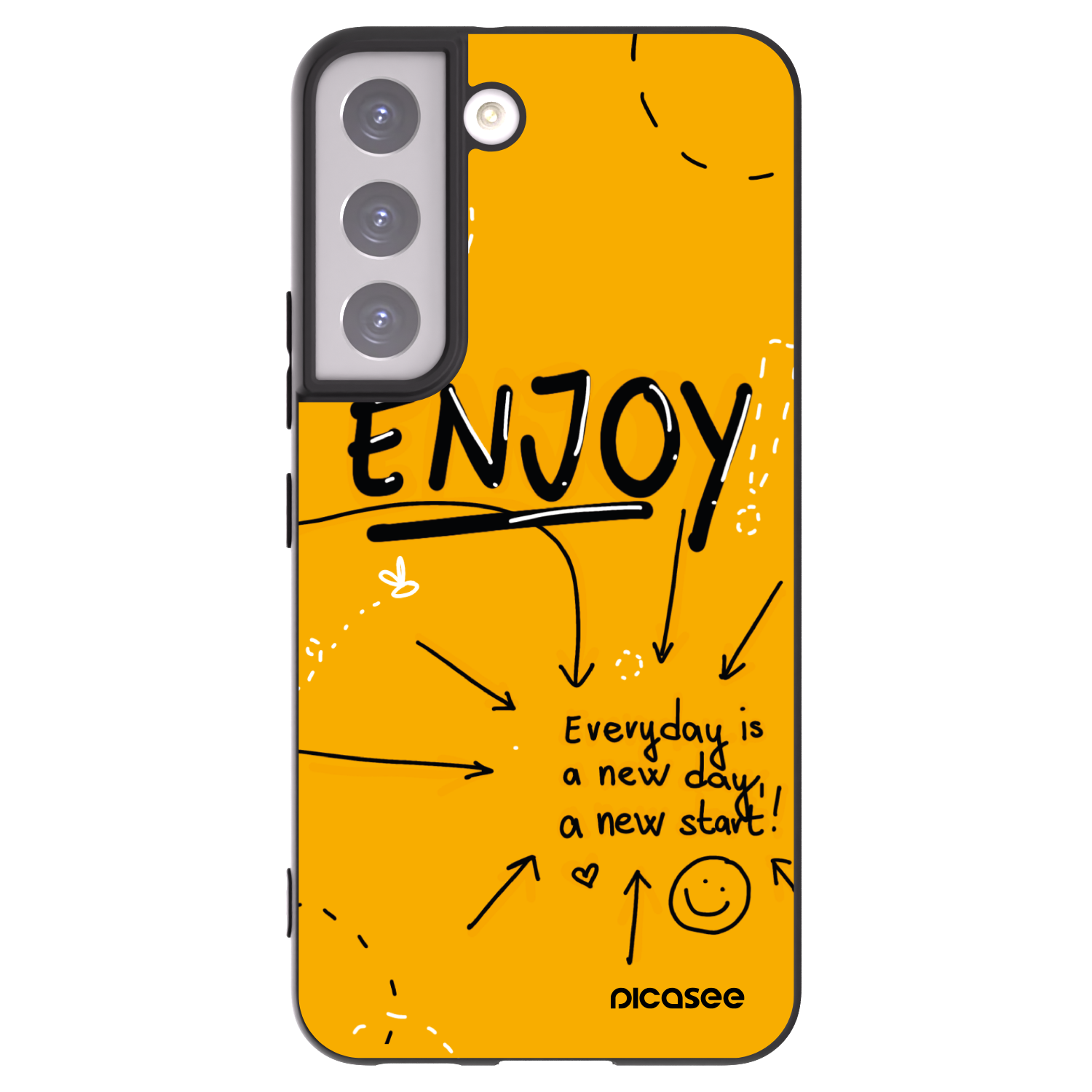 Picasee silikonowe czarne etui na Samsung Galaxy S22 5G - Enjoy