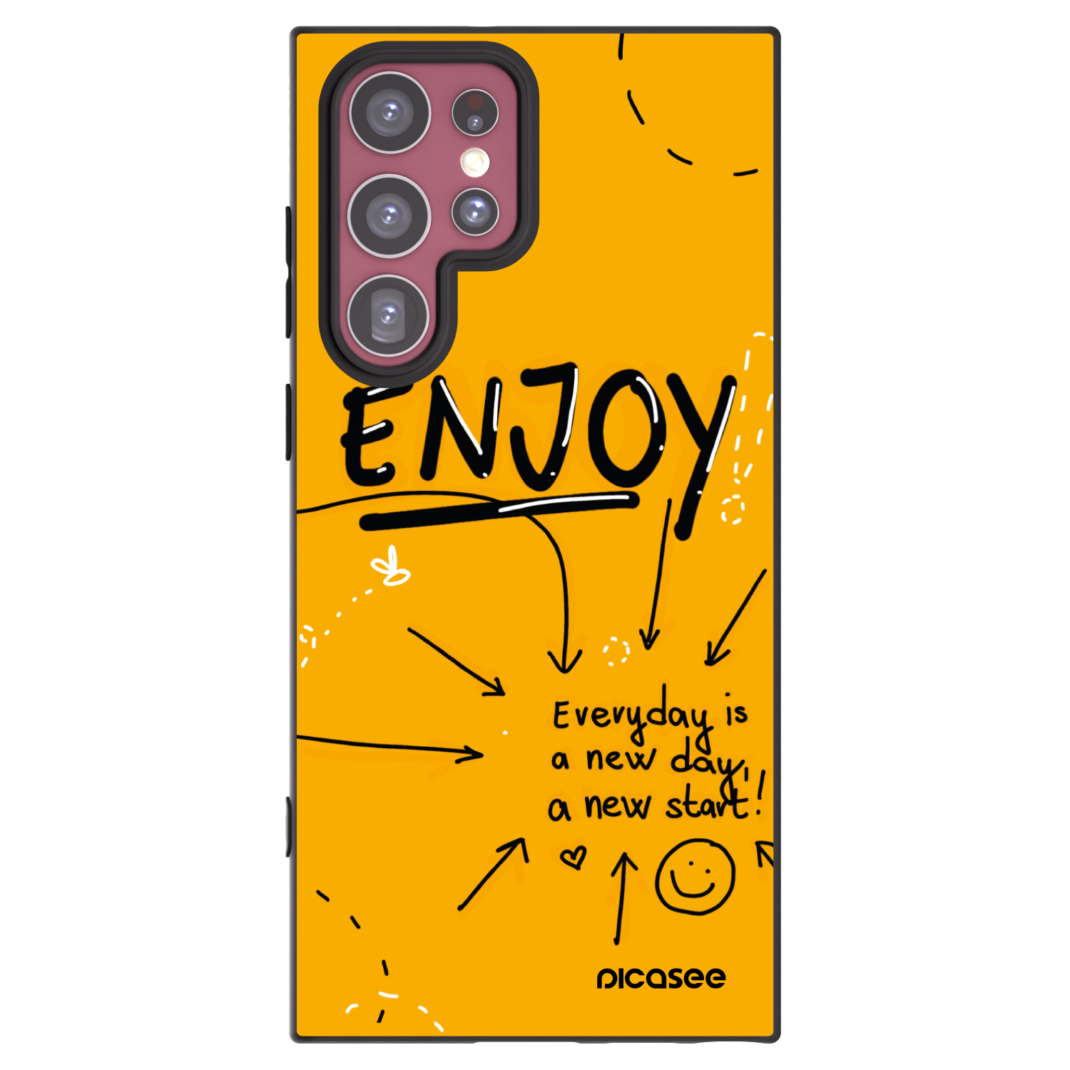 Picasee silikonowe czarne etui na Samsung Galaxy S22 Ultra 5G - Enjoy