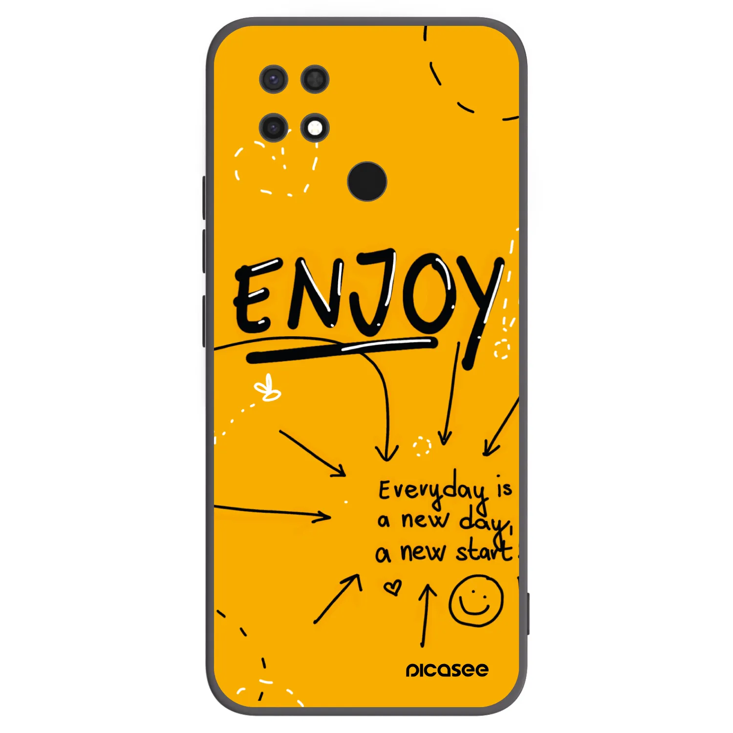 Picasee silikonowe czarne etui na Xiaomi Redmi 10C - Enjoy
