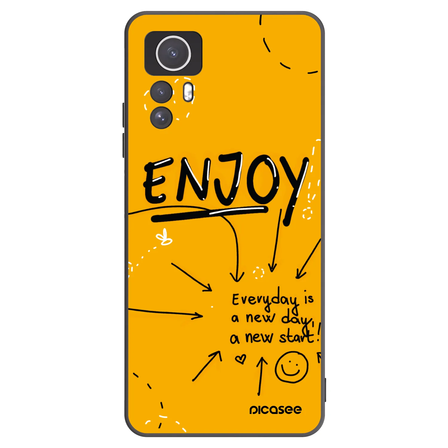 Picasee silikonowe czarne etui na Xiaomi Redmi Note 12S - Enjoy