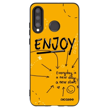 Picasee silikonowe czarne etui na Huawei P30 Lite - Enjoy