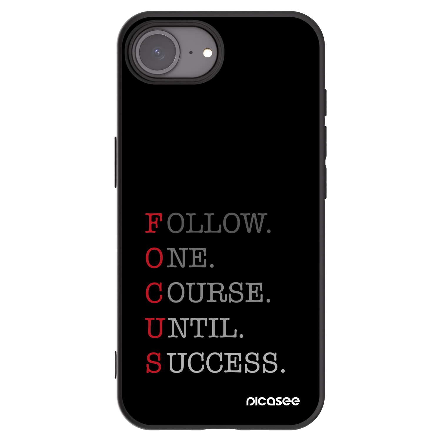 Picasee silikonowe czarne etui na Apple iPhone 16e - Focus