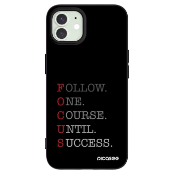 Picasee silikonowe czarne etui na Apple iPhone 12 - Focus