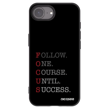 Picasee silikonowe czarne etui na Apple iPhone 16e - Focus