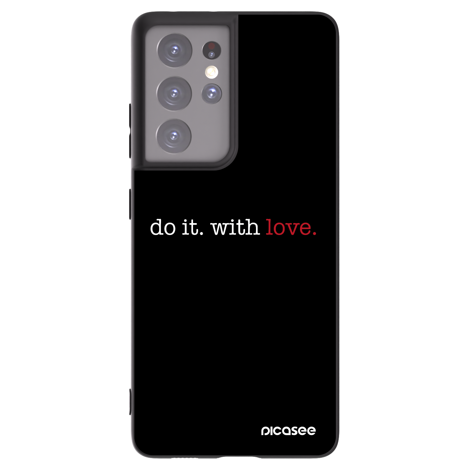 Picasee silikonowe czarne etui na Samsung Galaxy S21 Ultra 5G G998B - Do it. With love.