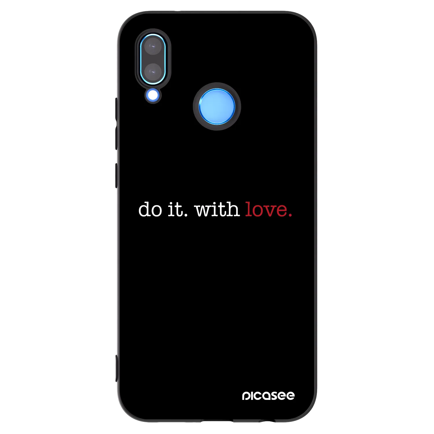 Picasee silikonowe czarne etui na Huawei P20 Lite - Do it. With love.