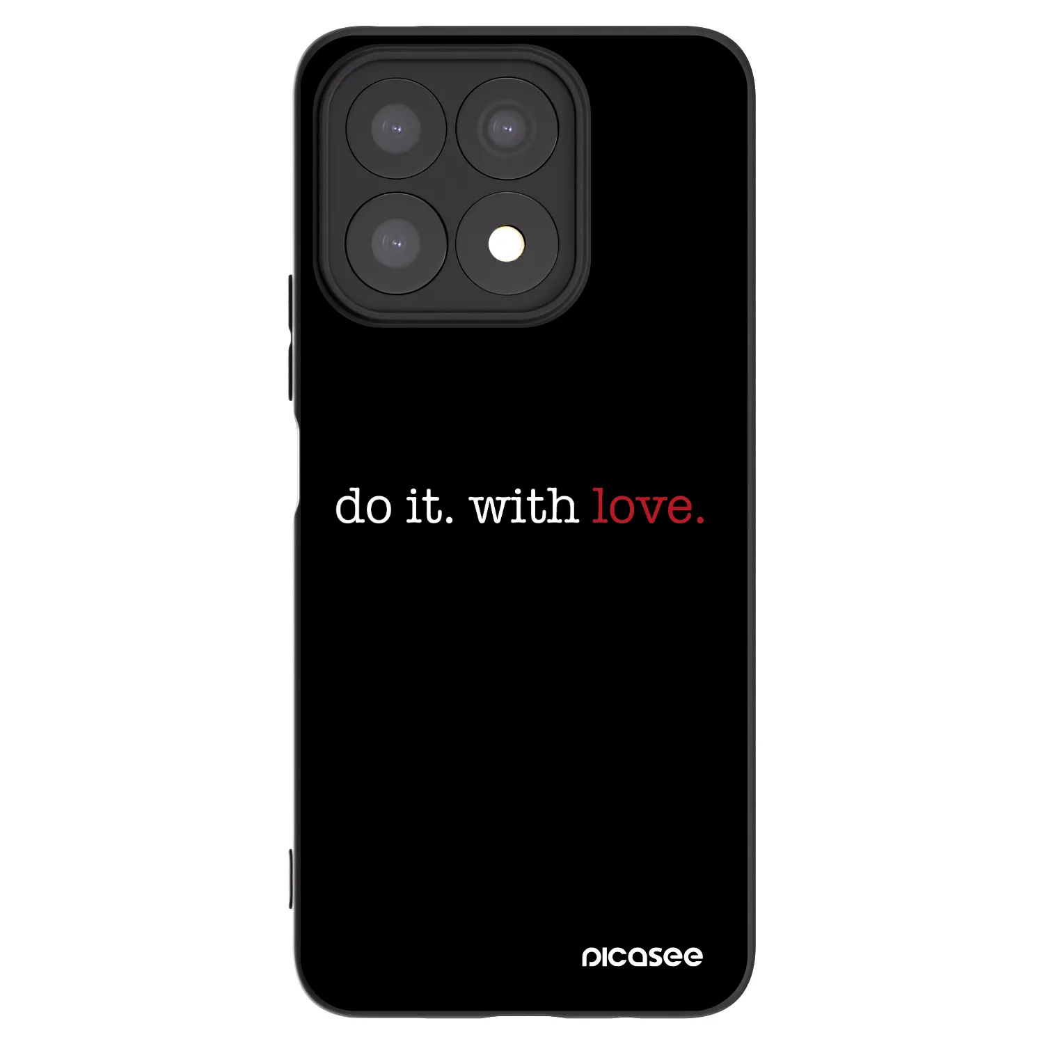 Picasee silikonowe czarne etui na Honor X8a - Do it. With love.