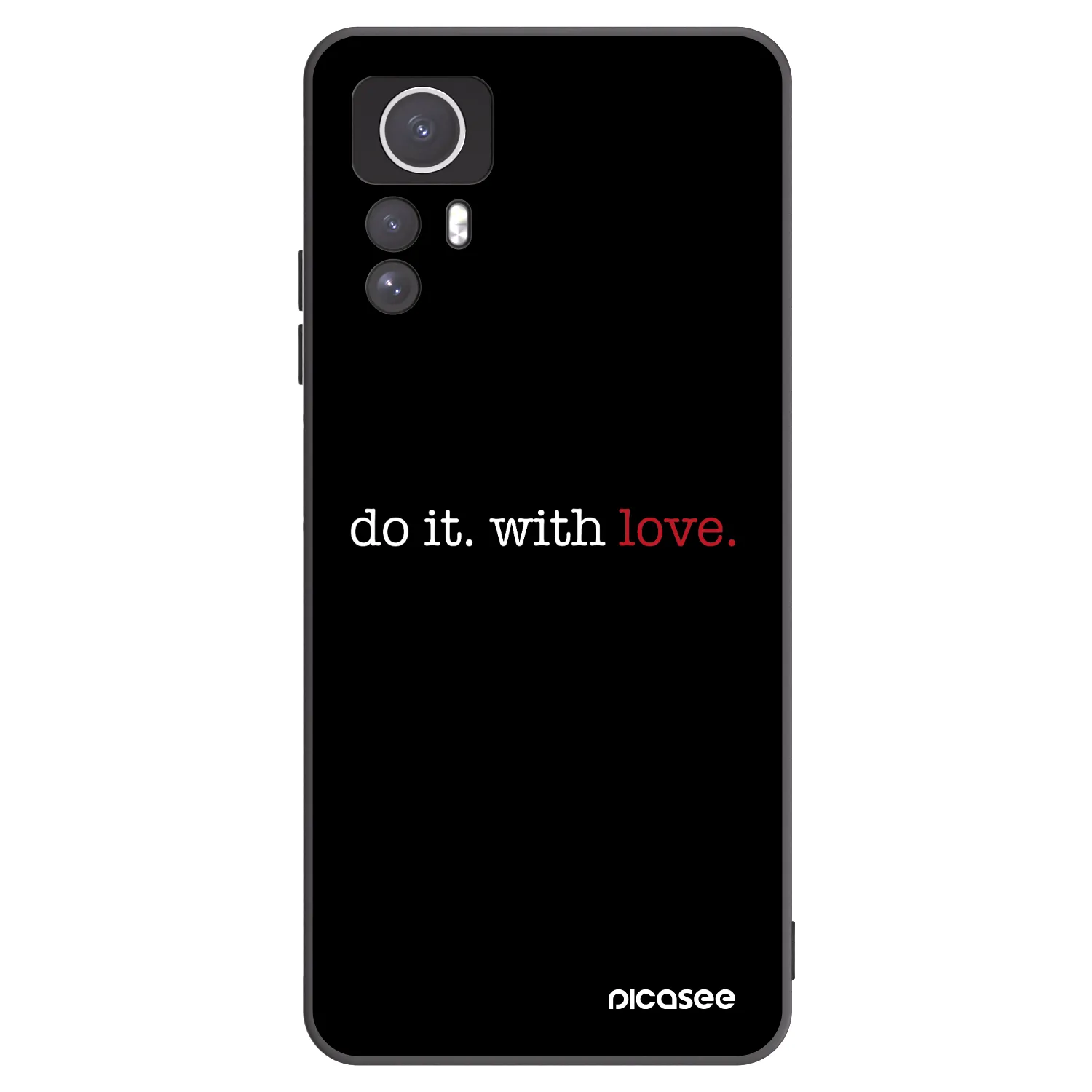 Picasee silikonowe czarne etui na Xiaomi Redmi Note 12S - Do it. With love.