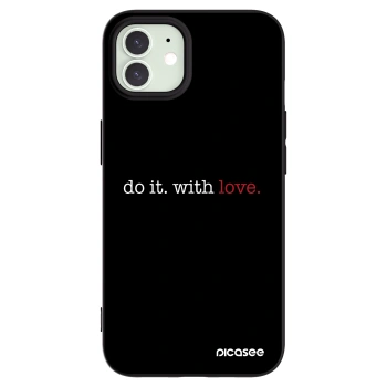 Picasee silikonowe czarne etui na Apple iPhone 12 - Do it. With love.