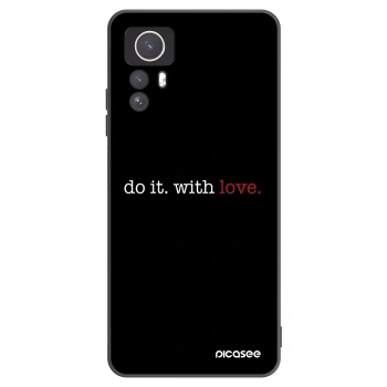 Picasee silikonowe czarne etui na Xiaomi Redmi Note 12S - Do it. With love.
