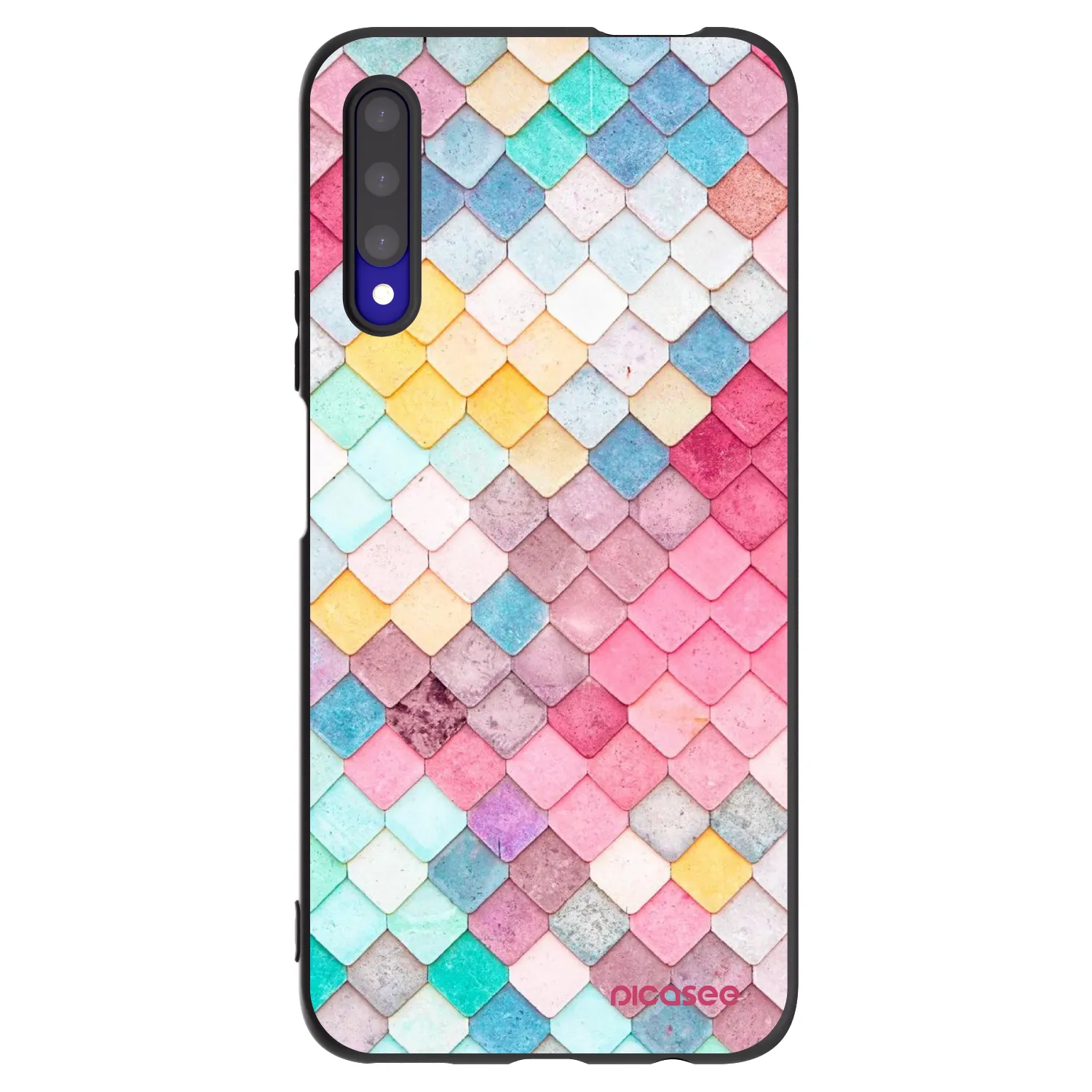 Picasee silikonowe czarne etui na Honor 9X Pro - Colorful roof