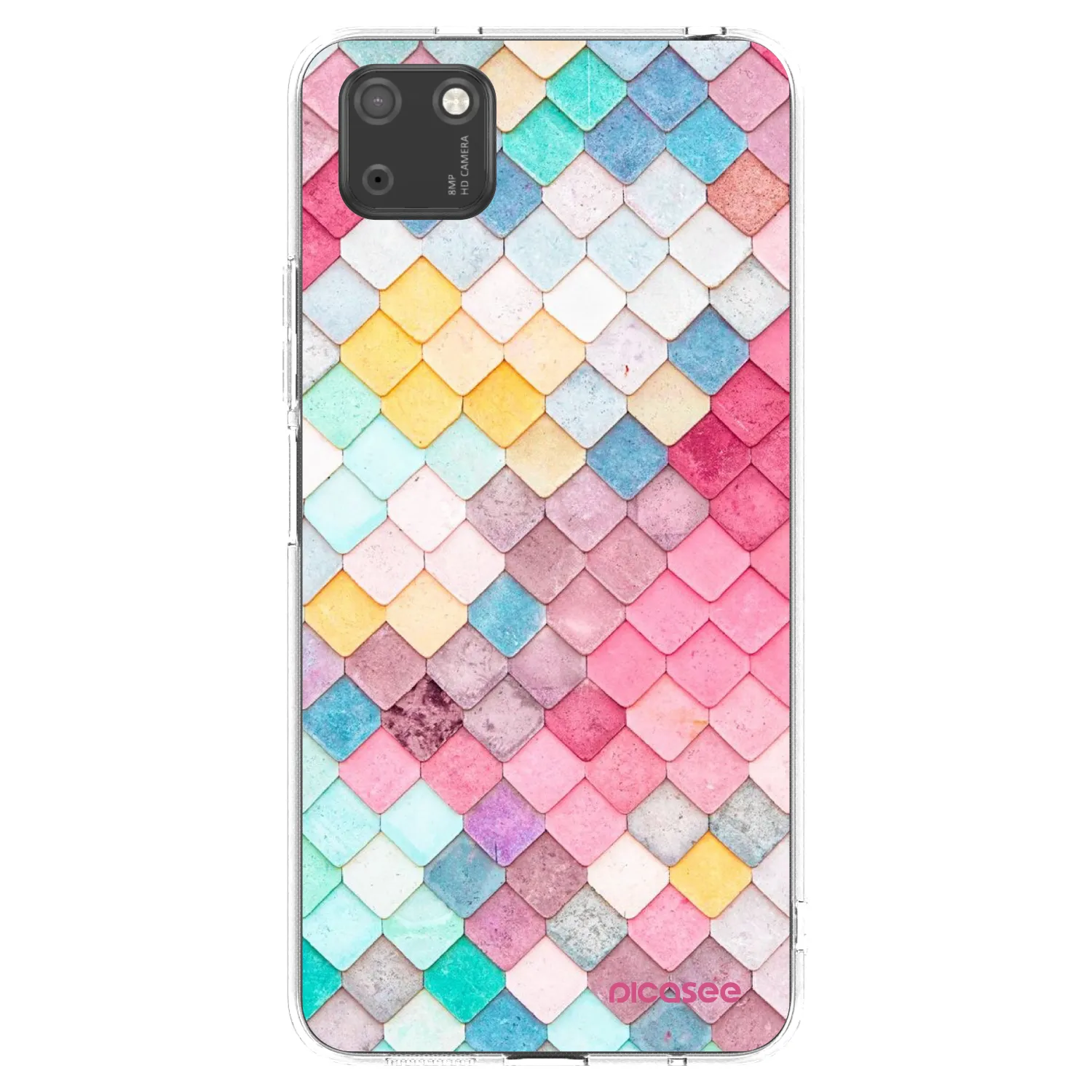 Picasee silikonowe przeźroczyste etui na Huawei Y5P - Colorful roof