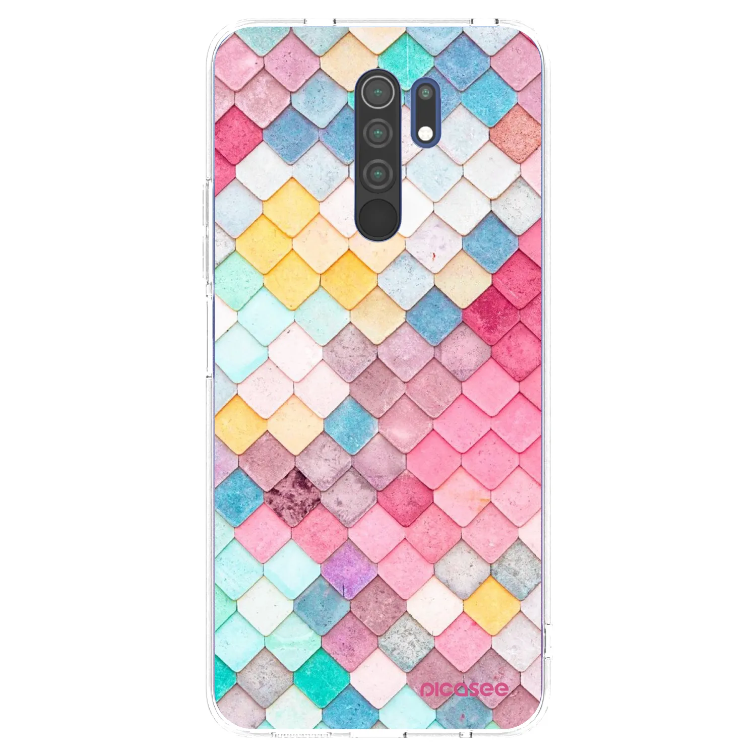 Picasee silikonowe przeźroczyste etui na Xiaomi Redmi 9 - Colorful roof