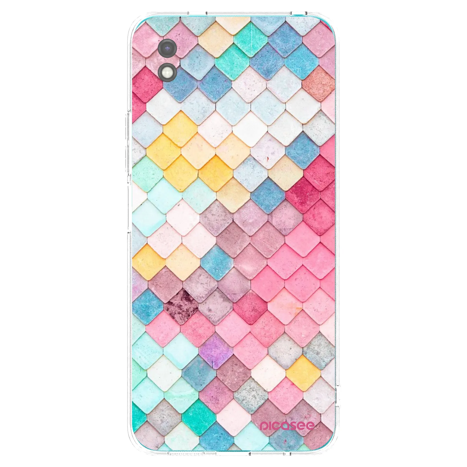Picasee silikonowe czarne etui na Xiaomi Redmi 9A - Colorful roof