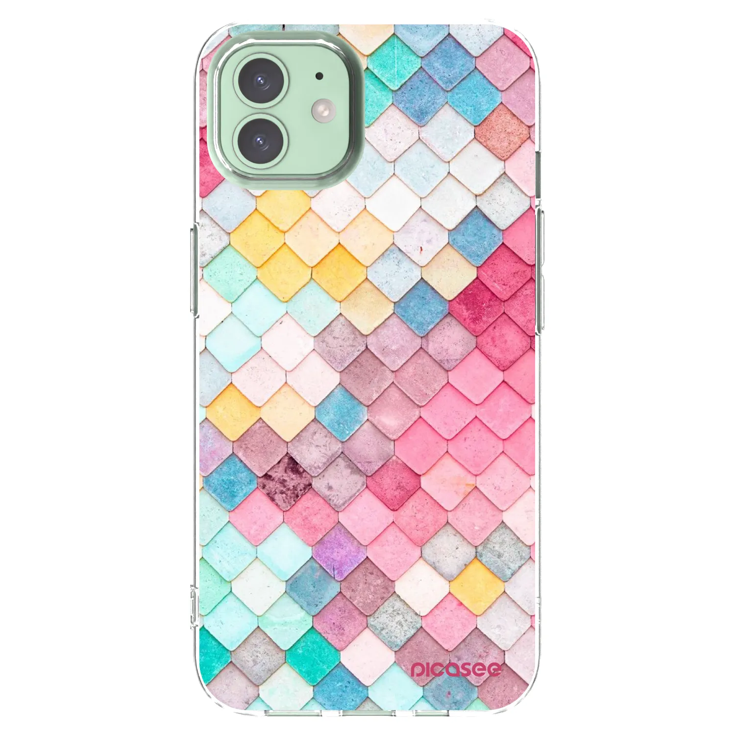 Picasee silikonowe przeźroczyste etui na Apple iPhone 12 Pro - Colorful roof