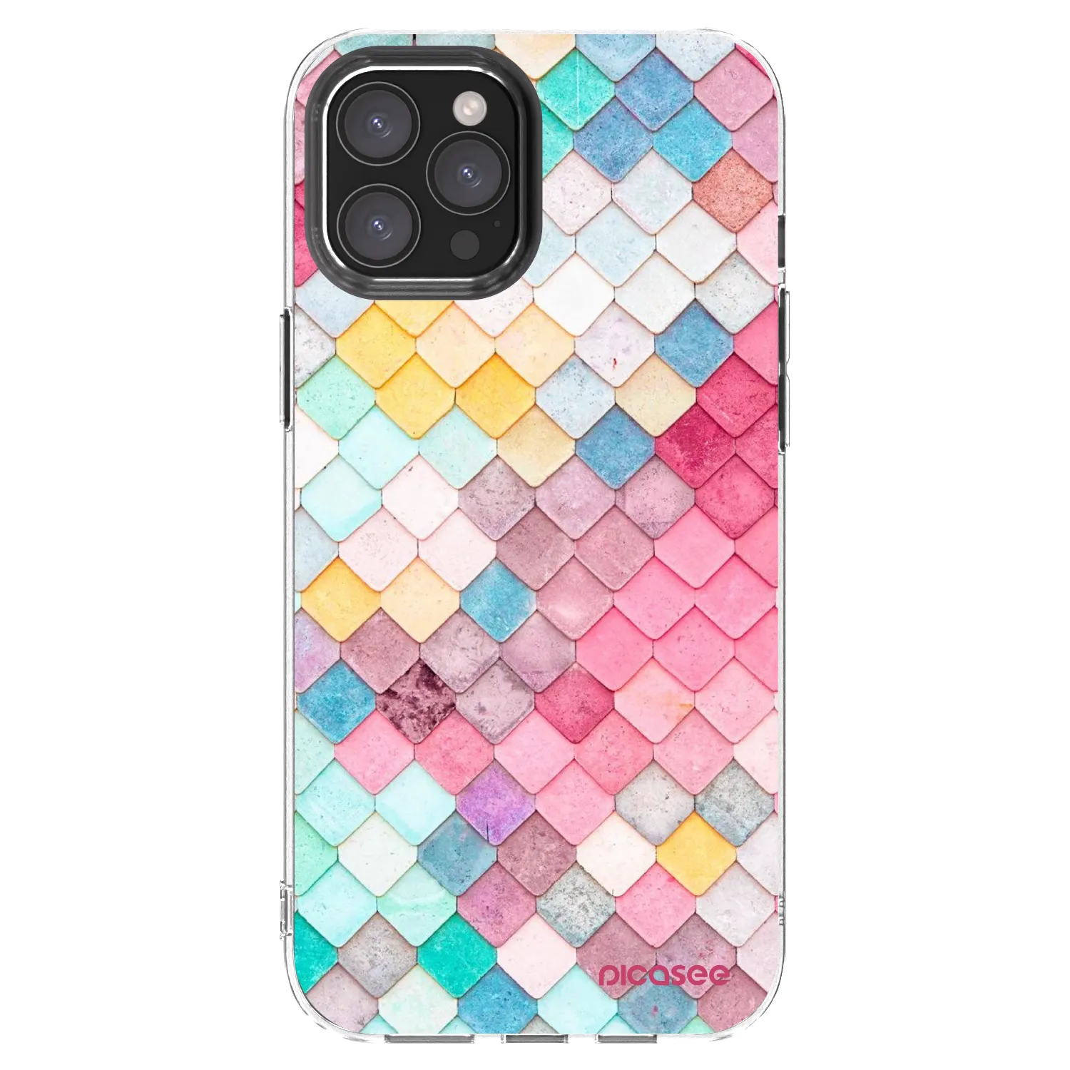 Picasee silikonowe przeźroczyste etui na Apple iPhone 12 Pro Max - Colorful roof