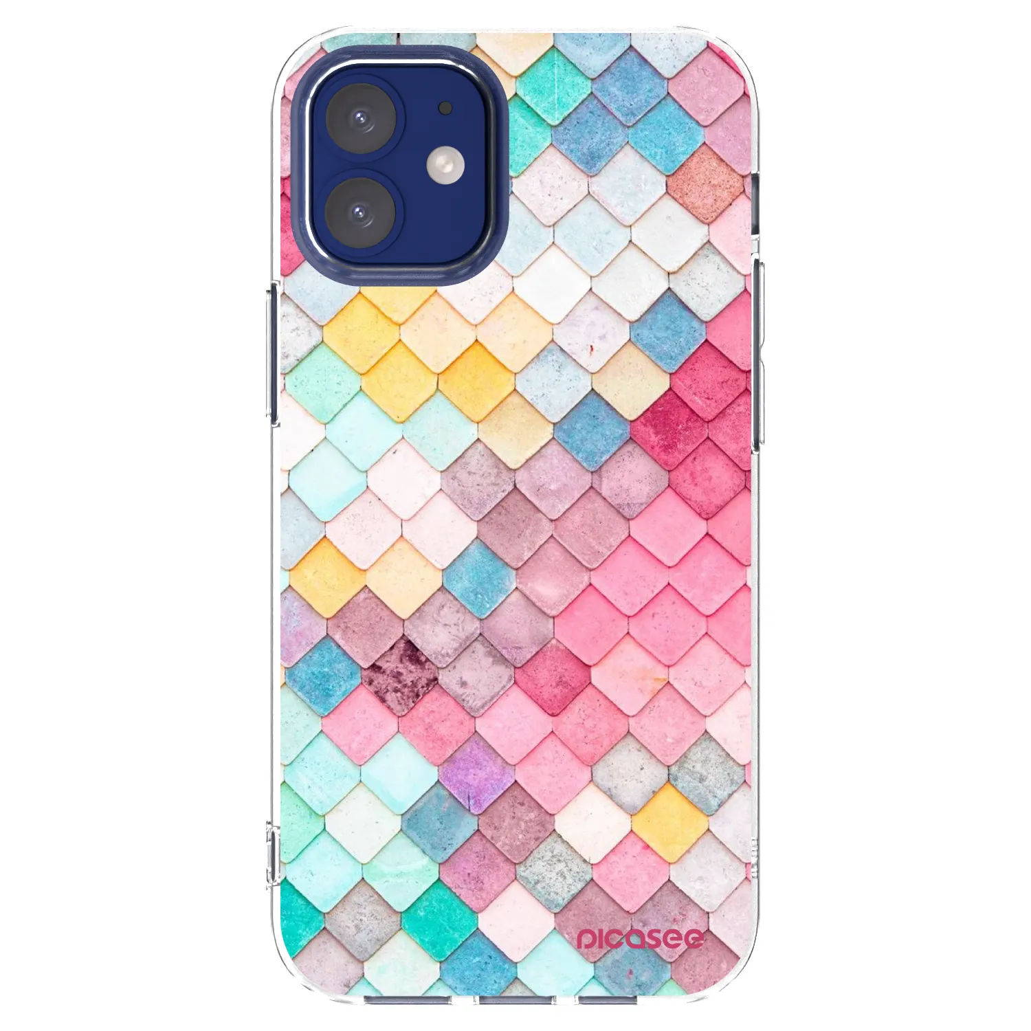 Picasee silikonowe przeźroczyste etui na Apple iPhone 12 mini - Colorful roof